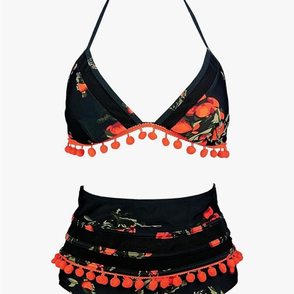 Tangerine bikini:) nwt plus extra tassels